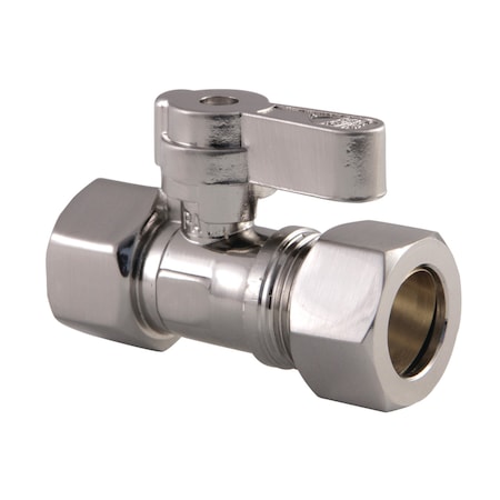 Kingston Brass KF4515SN 1/2-Inch IPS X 5/8-Inch OD Comp Straight Stop Valve, Brushed Nickel KF4515SN
